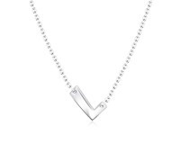 Silver Initial Letter Necklace L SPE-5552